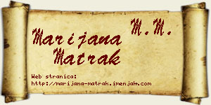 Marijana Matrak vizit kartica